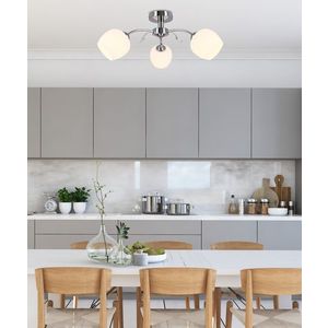 Stropná lampa Estar chróm E27 s bielym tienidlom vyobraziť