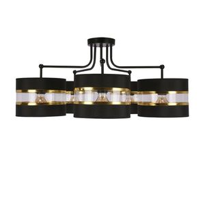 Závesná lampa Andy čierna, tienidlo E27, čierne+zlaté vyobraziť