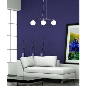 Závesná lampa chróm/biela guľa 3 RAISA vyobraziť