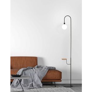 Stojaca lampa čierna polica 173 cm Vanity vyobraziť