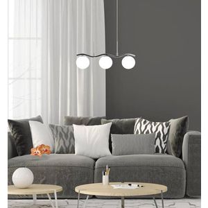 Závesná lampa chróm/biela guľa 3 Ramon vyobraziť