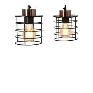 Stropná závesná lampa čierny pásik 2xE27 Glob vyobraziť