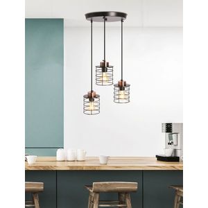 Stropná závesná lampa čierna doska 3xE27 Guľa vyobraziť