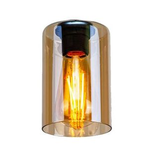 Hnedé sklenené tienidlo E27 pre bistro lampu vyobraziť