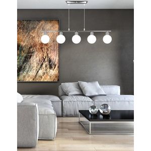 Závesná lampa s chrómovým tienidlom 5xG9 Oden vyobraziť