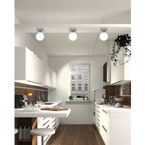 Stropná lampa s bielym guľovým tienidlom Oden vyobraziť