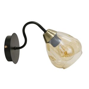 Nástenná lampa čierna/zlaté sklo dymové 1xE27 Unica vyobraziť