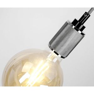 Kovová závesná chrómovo-čierna závesná lampa E27 vyobraziť