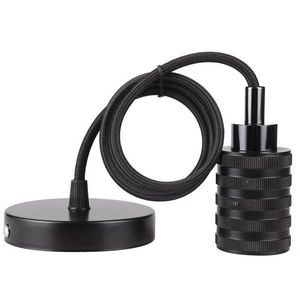 Čierna kovová závesná lampa s objímkou E27 vyobraziť