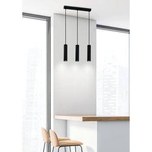 Čierna trojitá závesná lampa 3x25W GU10 Tubo vyobraziť