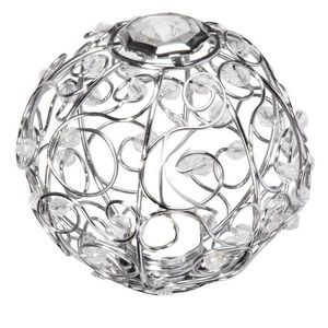 Chrómové drôtené tienidlo s kryštálmi pre bodové žiarovky G9 s prevlečnou maticou vyobraziť