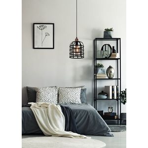 Čierna/medená kovová závesná lampa 40W E27 Soleto vyobraziť