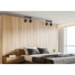 Čierno-medená nastaviteľná bodová lampa E14 2x40W Anica vyobraziť