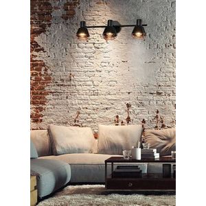 Nástenná/stropná lampa s čiernym medeným tienidlom 3xE14 40W Neria vyobraziť