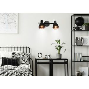 Nástenná/stropná lampa s čiernym medeným tienidlom 2xE14 40W Neria vyobraziť