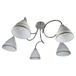 Chrómová stropná lampa, sklenené tienidlá, 5x40W, E14, Elf vyobraziť