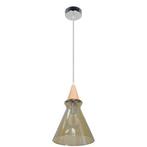 Závesná sklenená lampa, dymové tienidlo, 60W, E27, Enriks 3 vyobraziť