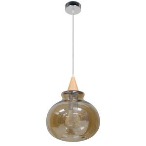 Závesná sklenená lampa, dymové tienidlo, 60W, E27, Enriks 2 vyobraziť