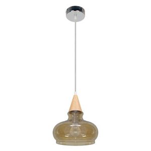 Závesná sklenená lampa, dymové tienidlo, 60W, E27, Enriks 1 vyobraziť