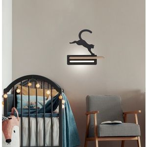 LED 5W detská nástenná lampa čierna mačka skákajúca mačka vyobraziť