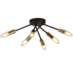 Čierno-zlatá stropná lampa 6x40W E14 Tiara vyobraziť