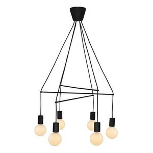 Závesná lampa čierna matná 6xE27 dvojitý okruh Alto vyobraziť