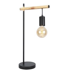 Stolová lampa Izzy čierna + drevená vyobraziť