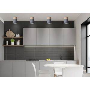 Stropná lampa sivo-drevená 1xGU10 6, 8x10cm trubica vyobraziť