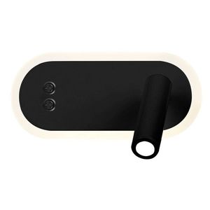 Nástenná LED lampa na čítanie, matná čierna, nastaviteľná, Miracle vyobraziť