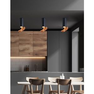 Stropná lampa zlatá+čierna 6x20cm trubica vyobraziť