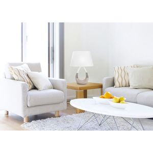 Béžovo-biela keramická pracovná lampa Romano vyobraziť