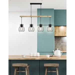 Závesná lampa čierna 4x60W Bernita - POSLEDNÝ KUS vyobraziť