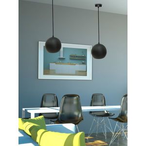 Závesná lampa čierna E27 kov/drevo Flen Ledea vyobraziť