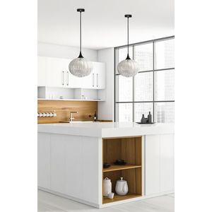 Čierna/priehľadná závesná lampa Exeter Ledea 240 mm vyobraziť