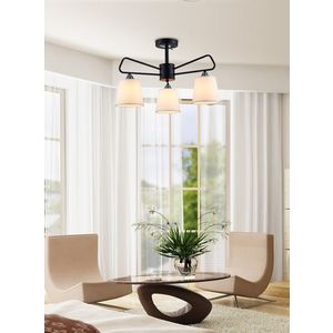 Čiernobiela kovová stropná lampa Morley Ledea vyobraziť