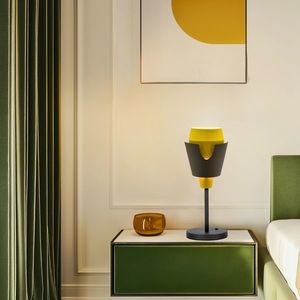 Stolová lampa sivo-žltá s vypínačom Falun LEDEA vyobraziť