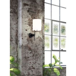 Čiernobiela kovová nástenná lampa Tokyo Ledea vyobraziť