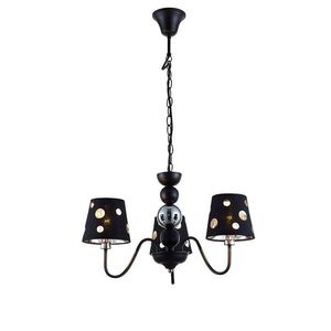 Čierna závesná lampa s lustrom 3xE14 Batley Ledea vyobraziť