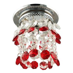 SK-68 chrómové/červené dekoratívne stropné svietidlo vyobraziť