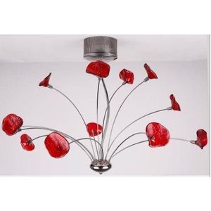 Stropné svietidlo chróm/červené 12xG4 Rio vyobraziť