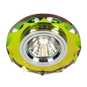 Pevné stropné svietidlo chrómové okrúhle farebné sklo vyobraziť