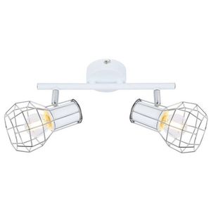 Stropné svietidlo na stenu s bielym drôteným tienidlom Sancho vyobraziť