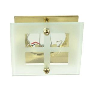 Stropné svietidlo štvorcové sklo saténovo zlaté SZ-06 vyobraziť