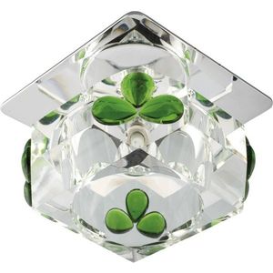 Stropné svietidlo G4, pevný krištáľ, dekoratívna kocka, zelená, 20W vyobraziť
