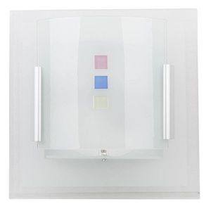 Biela štvorcová sklenená nástenná lampa vyobraziť