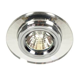 Pevné stropné svietidlo, chrómové, okrúhle, číre sklo vyobraziť