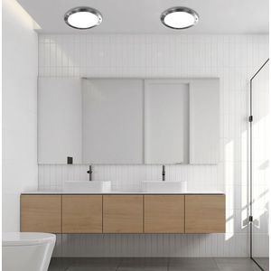 Stropné svietidlo saténový nikel okrúhle do kúpeľne IP44 Aquila vyobraziť