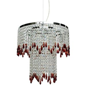 Závesná lampa chróm/jantárová 6 Viedeň vyobraziť