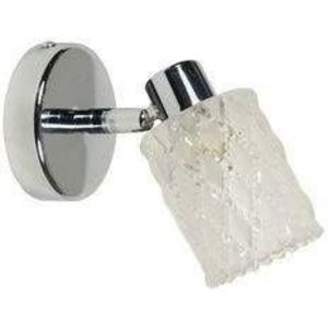 Chrómová nástenná lampa so skleneným tienidlom Trans vyobraziť