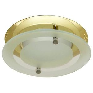 Okrúhle stropné svietidlo, mosadz, so sklom OZS-08 vyobraziť